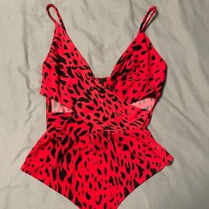 WINDSOR: Red Leopard Bodysuit